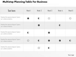 Multistep planning table for business flat powerpoint design