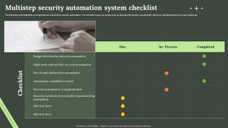 Multistep Security Automation System Checklist