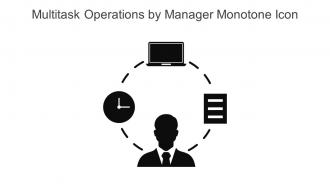 Multitask Operations By Manager Monotone Icon In Powerpoint Pptx Png And Editable Eps Format