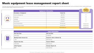 Music Equipment Lease Management Report Sheet