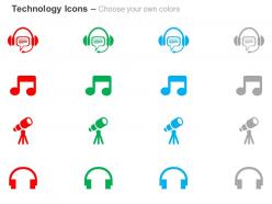 Music nodes headphone entertainment ppt icons graphics