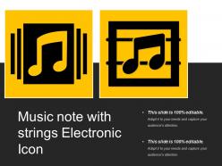 Music note with strings electronic icon
