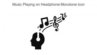 Music Playing On Headphone Monotone Icon In Powerpoint Pptx Png And Editable Eps Format