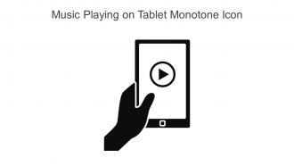 Music Playing On Tablet Monotone Icon In Powerpoint Pptx Png And Editable Eps Format