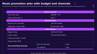 Music Promotion Plan With Budget And Channels