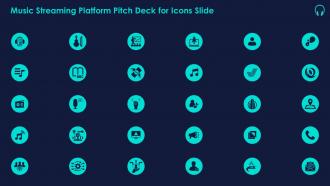 Music streaming platform pitch deck for icons slide details about key