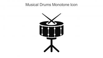 Musical Drums Monotone Icon in powerpoint pptx png and editable eps format
