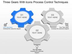 Mv three gears with icons process control techniques powerpoint template