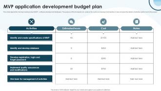 MVP Application Development Budget Plan
