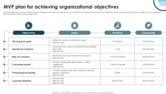 MVP Plan For Achieving Organizational Objectives