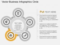 Mw six staged circle of business infographics flat powerpoint design