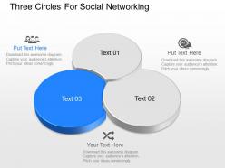 Mw three circles for social networking powerpoint temptate