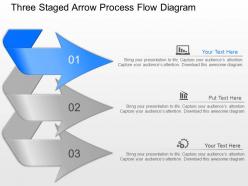 Mw three staged arrow process flow diagram powerpoint template