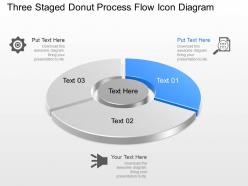 Mw three staged donut process flow icon diagram powerpoint template slide