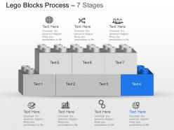 My seven staged lego block process flow chart powerpoint template slide