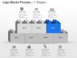 My seven staged lego block process flow chart powerpoint template slide