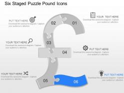 My six staged puzzle pound icons powerpoint template
