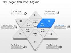 Na six staged star icons diagram powerpoint template