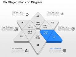 Na six staged star icons diagram powerpoint template