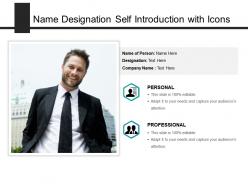 Name designation self introduction with icons
