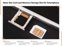 Nano sim card and memory storage slot for smartphone
