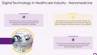 Nanomedicine As A Digital Technology In Healthcare Industry Training Ppt