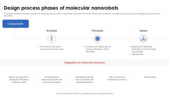 Nanorobotics In Healthcare And Medicine Design Process Phases Of Molecular Nanorobots