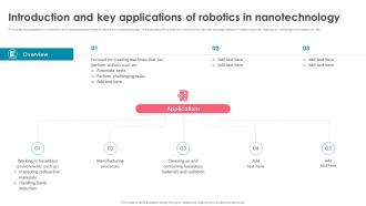Nanorobotics Introduction And Key Applications Of Robotics In Nanotechnology