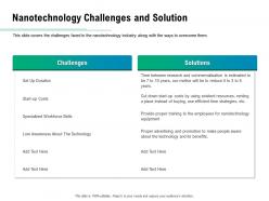 Nanotechnology challenges and solution ppt powerpoint presentation professional smartart