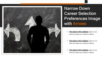 Narrow down career selection preferences image with arrows