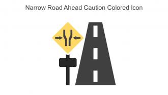 Narrow Road Ahead Caution Colored Icon In Powerpoint Pptx Png And Editable Eps Format