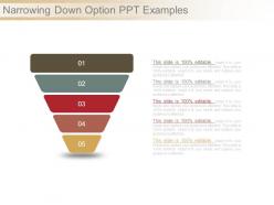 Narrowing down option ppt examples