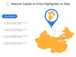 National capital of china highlighted on map