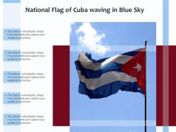National flag of cuba waving in blue sky