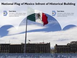 National flag of mexico infront of historical building