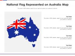 National flag represented on australia map