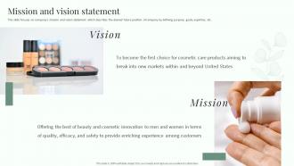 Natural Beautifying Products Company Profile Mission And Vision Statement