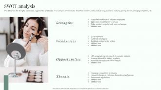 Natural Beautifying Products Company Profile SWOT Analysis Ppt Slides Graphics