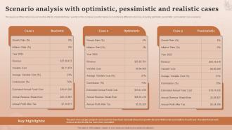 Natural Cosmetic Business Plan Scenario Analysis With Optimistic Pessimistic And Realistic BP SS