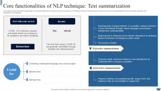 Natural Language Core Functionalities Of NLP Technique Text Ppt AI SS V
