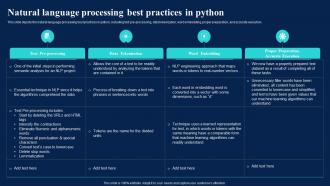 Natural Language Processing Best Practices In Python Natural Language AI Ppt Show Deck