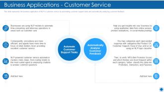 Natural language processing it business applications customer service