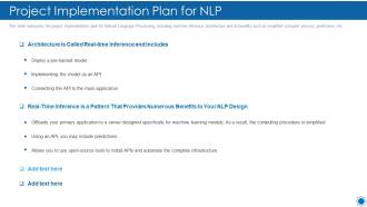 Natural language processing it project implementation plan for nlp