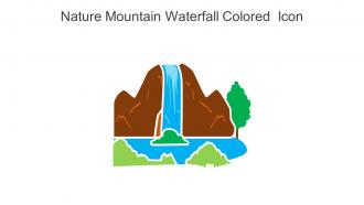 Nature Mountain Waterfall Colored  Icon In Powerpoint Pptx Png And Editable Eps Format