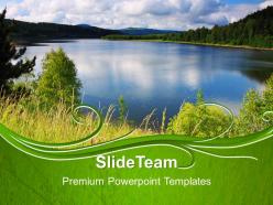 Nature reserves powerpoint templates blue lake image ppt slide designs
