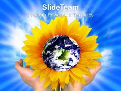 Nature wallper powerpoint templates earth with flower global ppt process