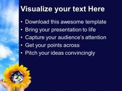 Nature wallper powerpoint templates earth with flower global ppt process