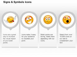 Naughty happiness surprise confuse emoticons ppt icons graphics