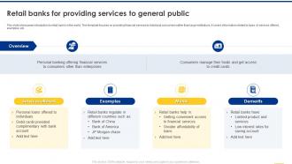Navigating The Banking Industry Retail Banks For Providing Services To General Public