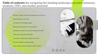 Navigating The Banking Landscape Executive Summary Products USPs And Market Potential BP MM Idea Appealing